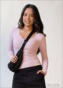 Long Sleeve Rib Top - 200226