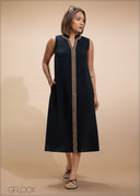 Embroidered Midi Dress - 230725