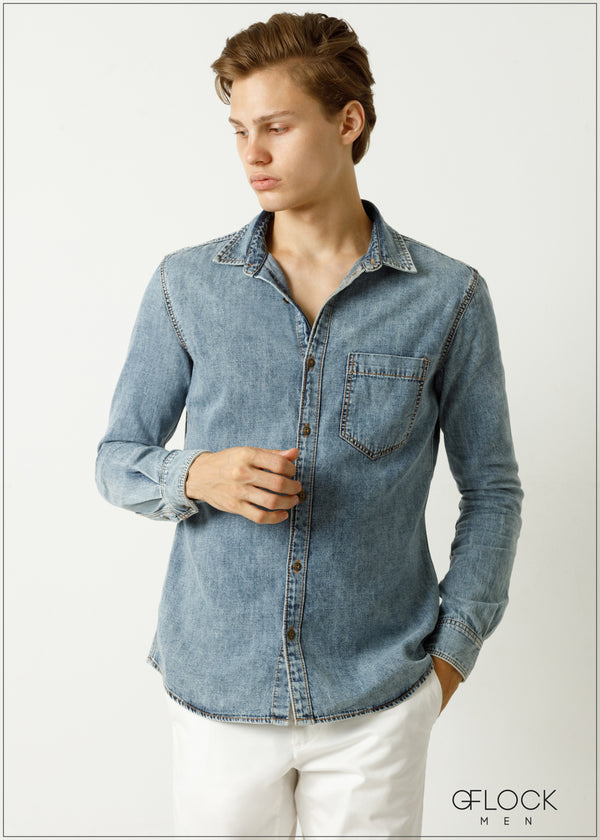 正規店購入 namacheko manni denim shirt 22ss NAMACHEKO MANNI DENIM SHIRT S BLUE WASH namacheko manni denim