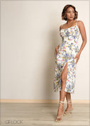 Floral Printed Midi Dress - 090525