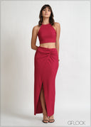 Knot Detail Maxi Skirt - 270426