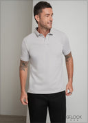 Embossed Collar Polo T-Shirt - 080425