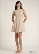 Boat Neck Mini Dress - 110526