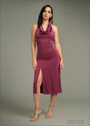 Cowl Neck Detailed Midi Dress - 271224