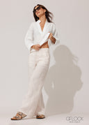 High Waist Stretch Linen Pant - 120826