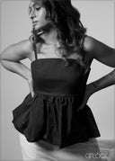 Bubble Hem Peplum Top - 250825