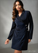 Pleat Detail Wrap Blazer Dress - 270625