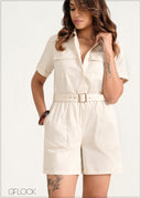 Flap Pocket Romper - 060226