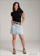 Short Sleeve Rib Top - 061225