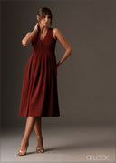 Sleeveless button detailed midi dress