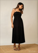 Smocked Tie-Up Dress - 300326