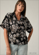 Cuban Collar Printed Shirt - 090326