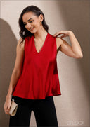 V-Neck Flare Top - 140325