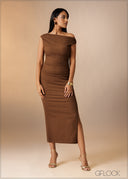 Cold Shoulder Maxi Dress - 180926