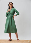 Slashed Neck Detailed Dress - 070425