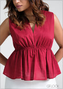 Gathered Peplum Top - 130226