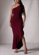 One Shoulder Ruffle Dress - 151026