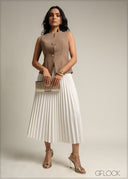 V-Neck Sleeveless Waistcoat - 231026