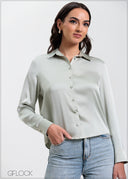 Long Sleeve Satin Shirt - 310325