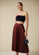 Pleated Midi Skirt - 250725