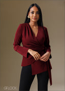 Wrap Detail Long Sleeve Top - 121225