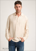 Half Placket Long Sleeve Shirt - 171024