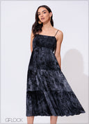 Tie Dye Smocking Detailed Dress - 300425