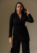 Wrap Detail Long Sleeve Top - 121225
