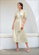 Embroidery Detail Midi Dress - 171123