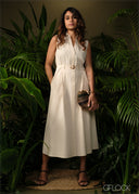 Belt Detailed Dress - 210326