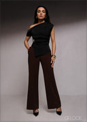 Pintuck Detail Bootleg Pant - 220526