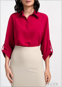 Turn-Up Sleeve Top - 190525