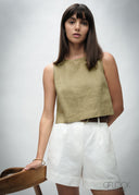 Sleeveless Round Neck Top - 030426