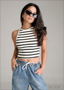 Stripe Crop Top - 061225