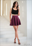 High Waisted Skater Skirt - 271023