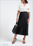Satin Midi Skirt - 260525