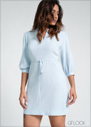 V-Neck Mini Dress - 130226