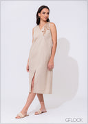 Slit Detail Dress - 300425