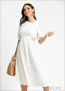 Waist Opening Detail Dress - 240325