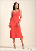 Sweetheart Neck Midi Dress - 221123
