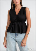 Gathered Peplum Top - 130226