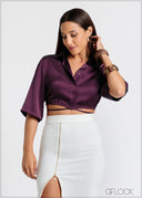 Tie-Up Detail Crop Top - 121124