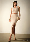 High Waist Midi Skirt - 271125