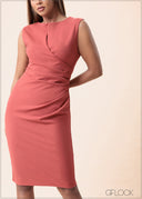 Cap Sleeve Dress With Front Details - 160525