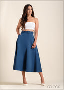 High Waisted Flared Midi Skirt - 221123