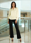 V-Neck Long Sleeve Top - 270923