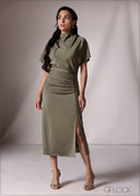 Side Ruched Detail Maxi Dress - 151026