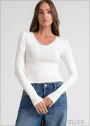 Long Sleeve Lace Detailed Top - 170826