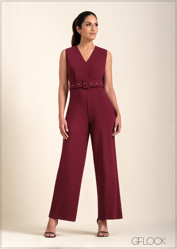 V-Neck Sleeveless Jumpsuit 221123 - Main Image