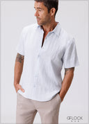 Normal Collar Short Sleeve Shirt - 110326M